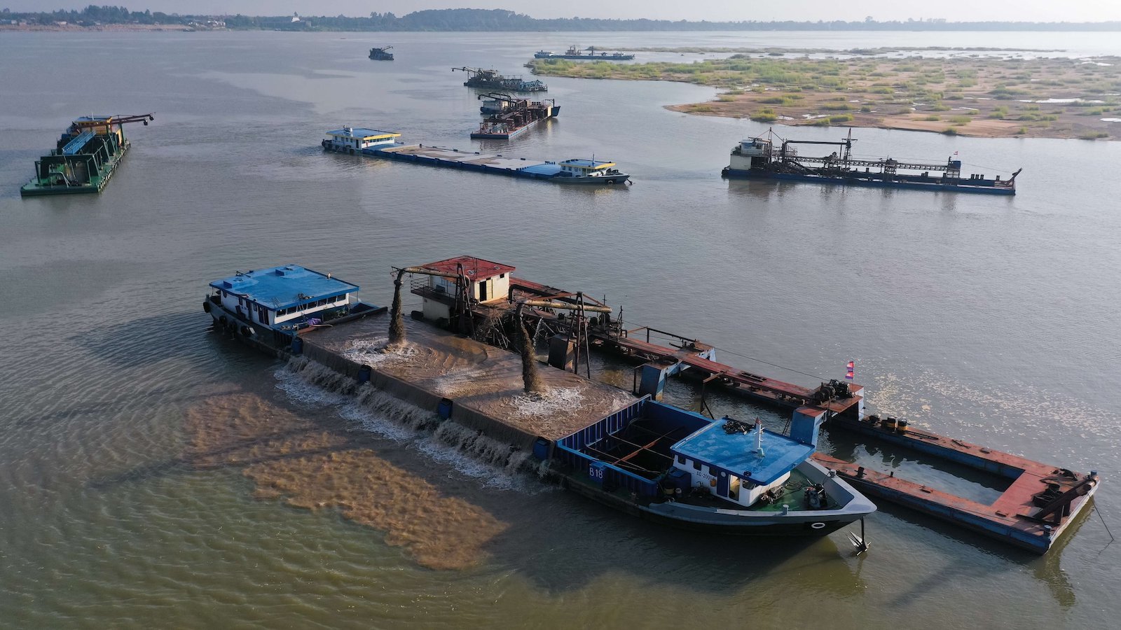 On the Mekong the sand breakdown threatens the river and a way of life